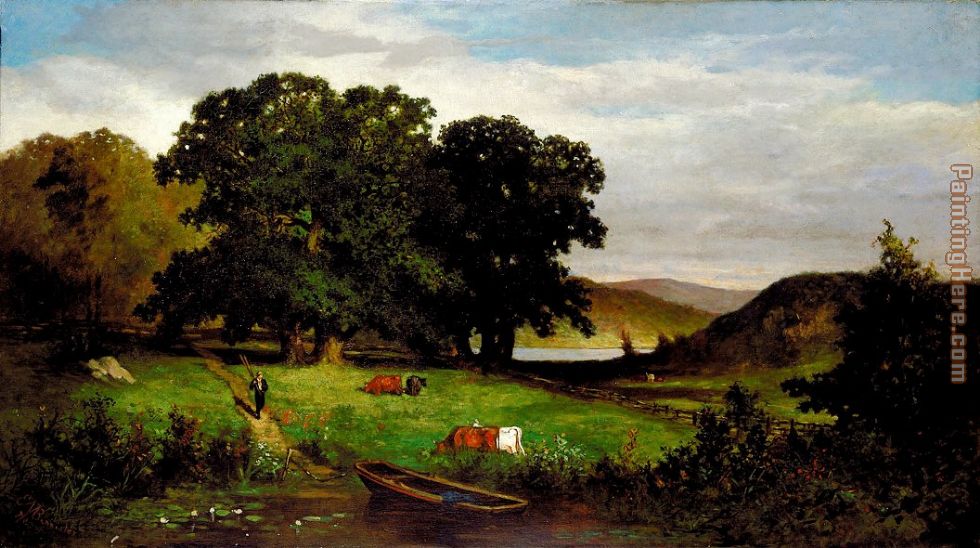 Oak Trees painting - Edward Mitchell Bannister Oak Trees art painting